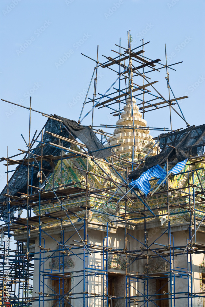 Fototapeta premium Old temple under renovation.