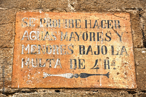 Don Benito, moralidad pública, aviso callejero antiguo, Badajoz