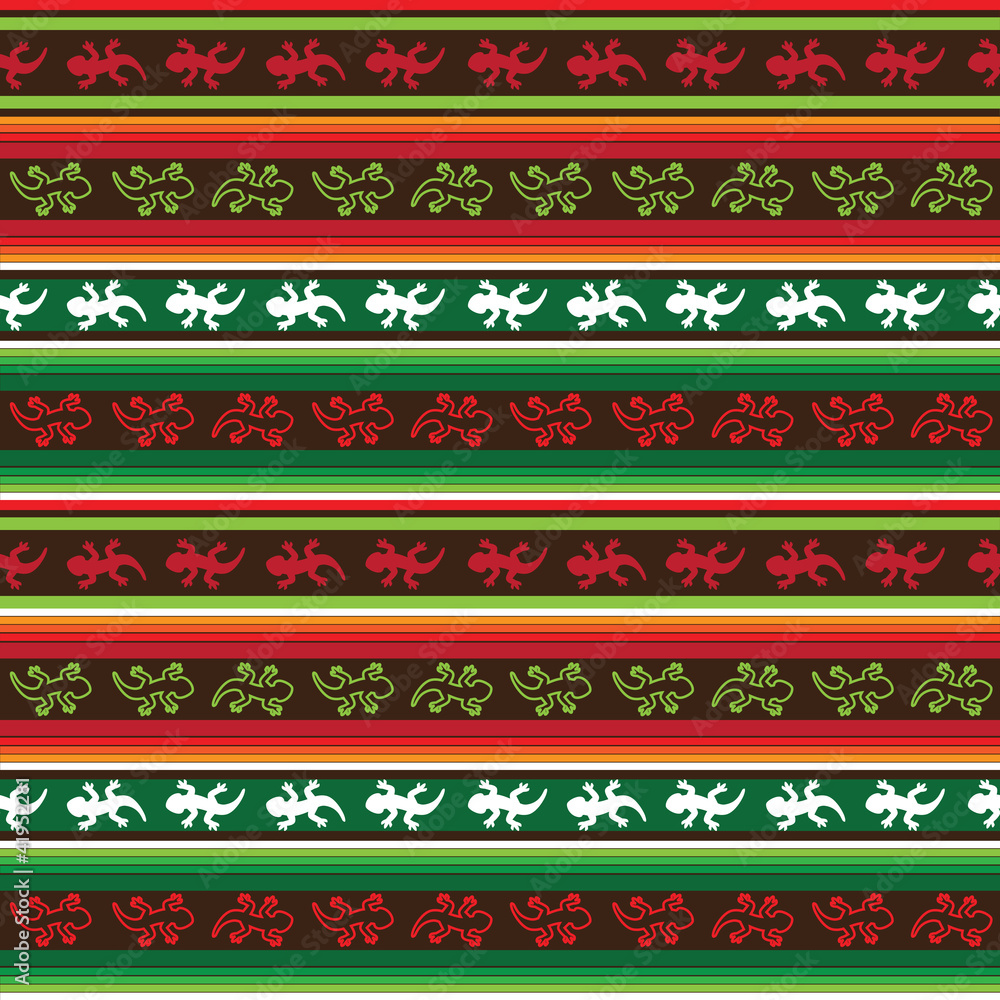 Mexican lizard fabric seamless vector pattern Mexican lizard fabric seamless vector pattern