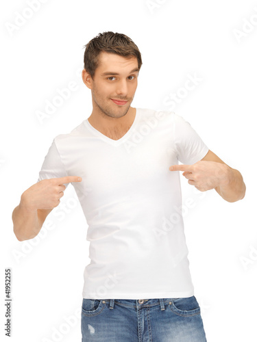 handsome man in white shirt