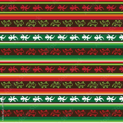 Mexican lizard fabric seamless vector pattern