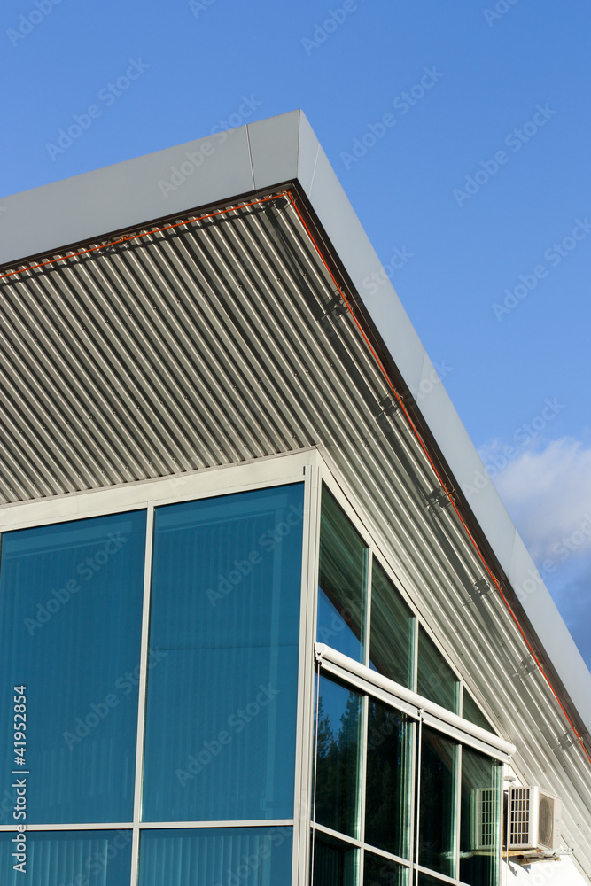 metal roof of a modern building