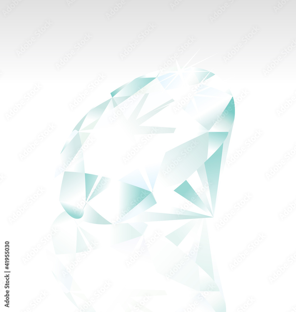 vector diamond stone on white background with reflextion vector diamond stone on white background with reflextion