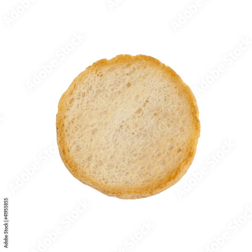 Round rusk, isolated on a white background