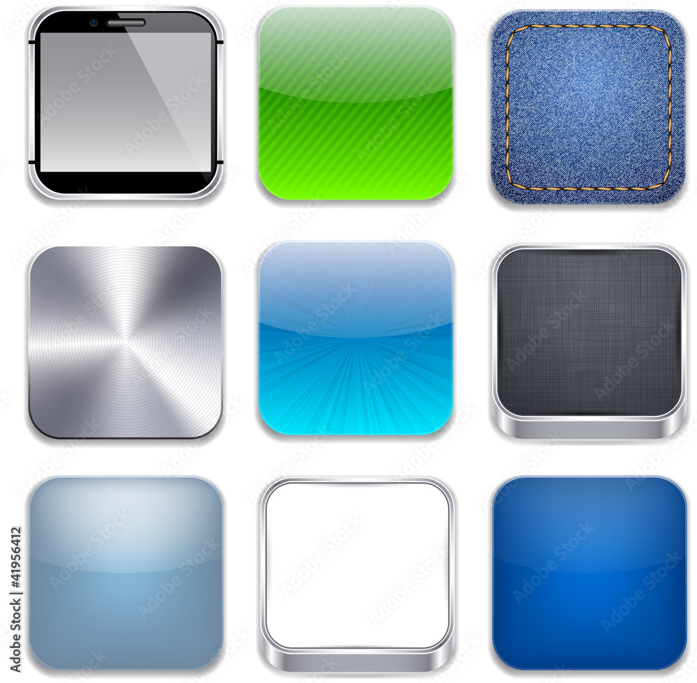 Square modern app template icons. Square modern app template icons.