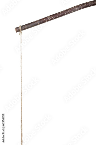Stick and string isolated on white