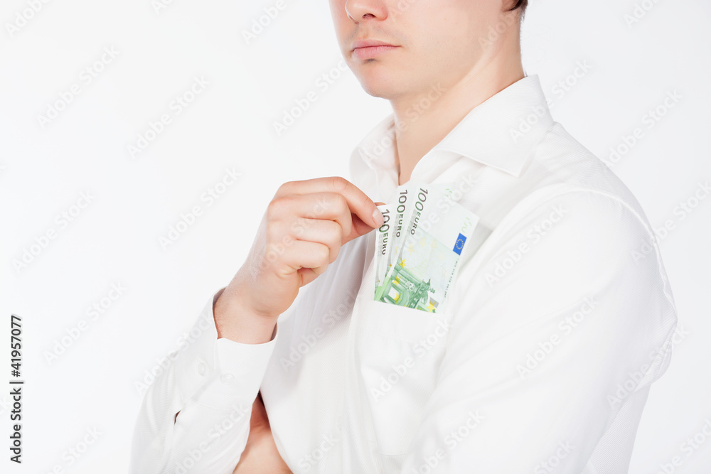 Euro currency in pocket Euro currency in pocket
