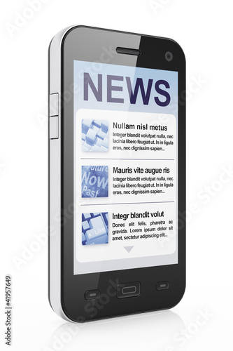 Digital news on smartphone screen