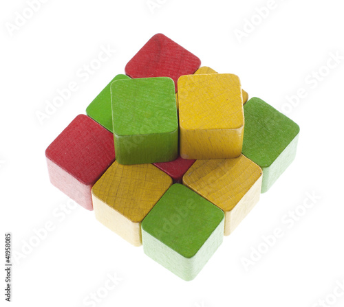 Square with wooden cubes