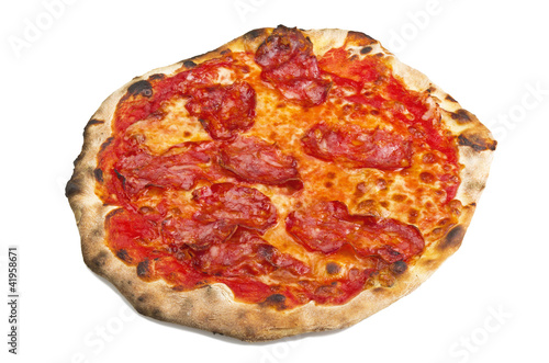 Pizza with hot salami