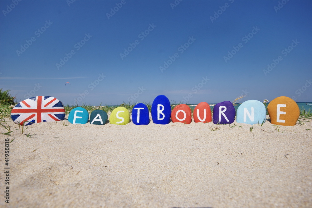 Eastbourne, East Sussex, England, souvernir on stones Eastbourne, East Sussex, England, souvernir on stones