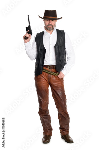 man cowboy with gun