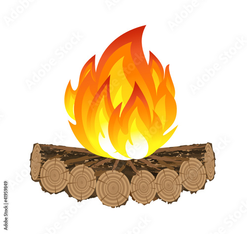 Wooden camp fire