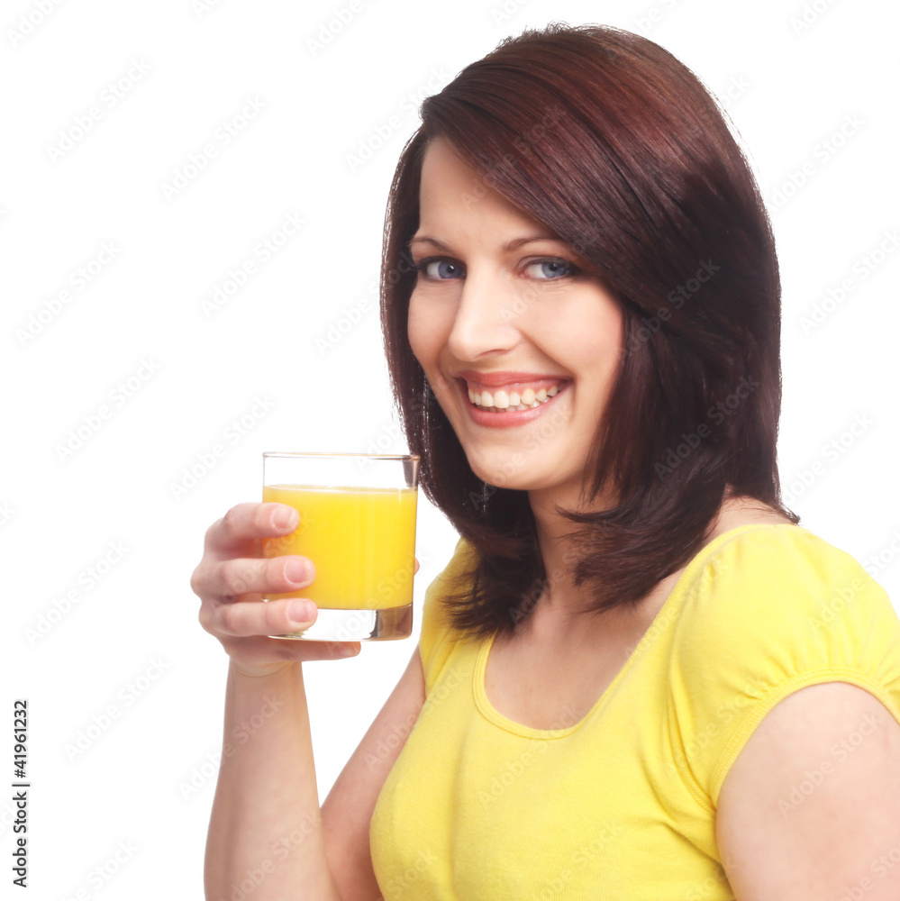 Young Woman with a Glass of Orange Juice Young Woman with a Glass of Orange Juice