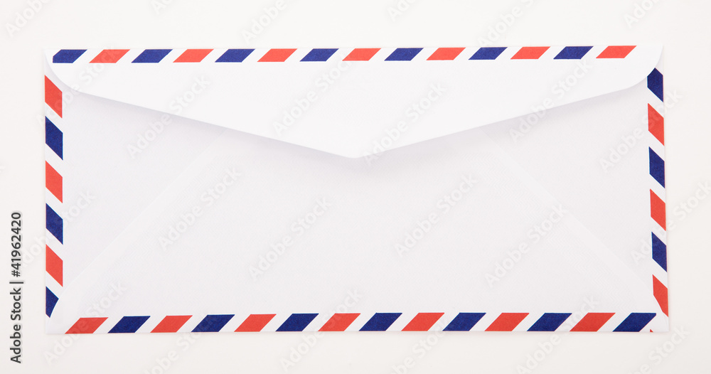 Classic air mail envelope isolated on white background Classic air mail envelope isolated on white background