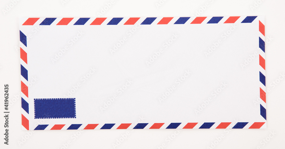 Classic air mail envelope isolated on white background