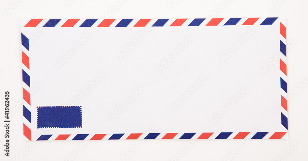 Classic air mail envelope isolated on white background Classic air mail envelope isolated on white background