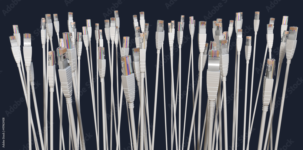 Ethernet Cable Collection Facing Upwards Ethernet Cable Collection Facing Upwards