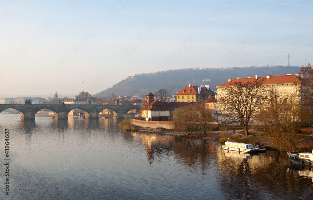 Morning view of Prague