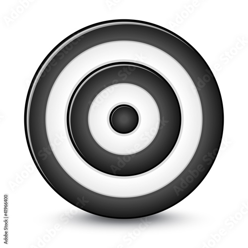 Black darts target aim on white background