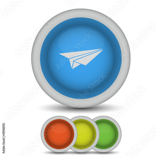 vector origami plane icon on white. Eps10
