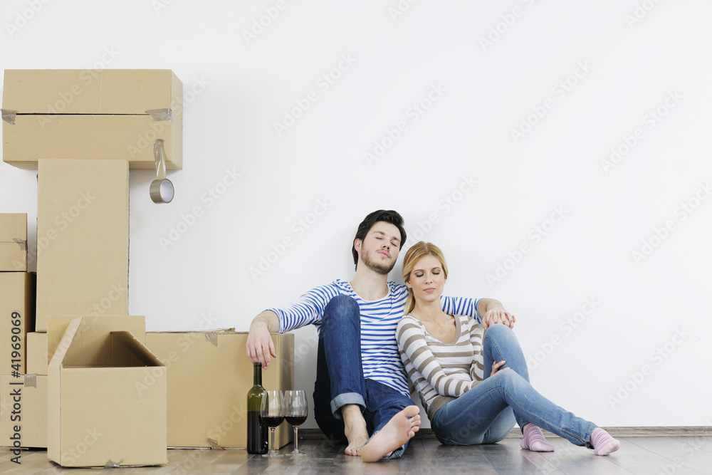 Young couple moving in new home Young couple moving in new home