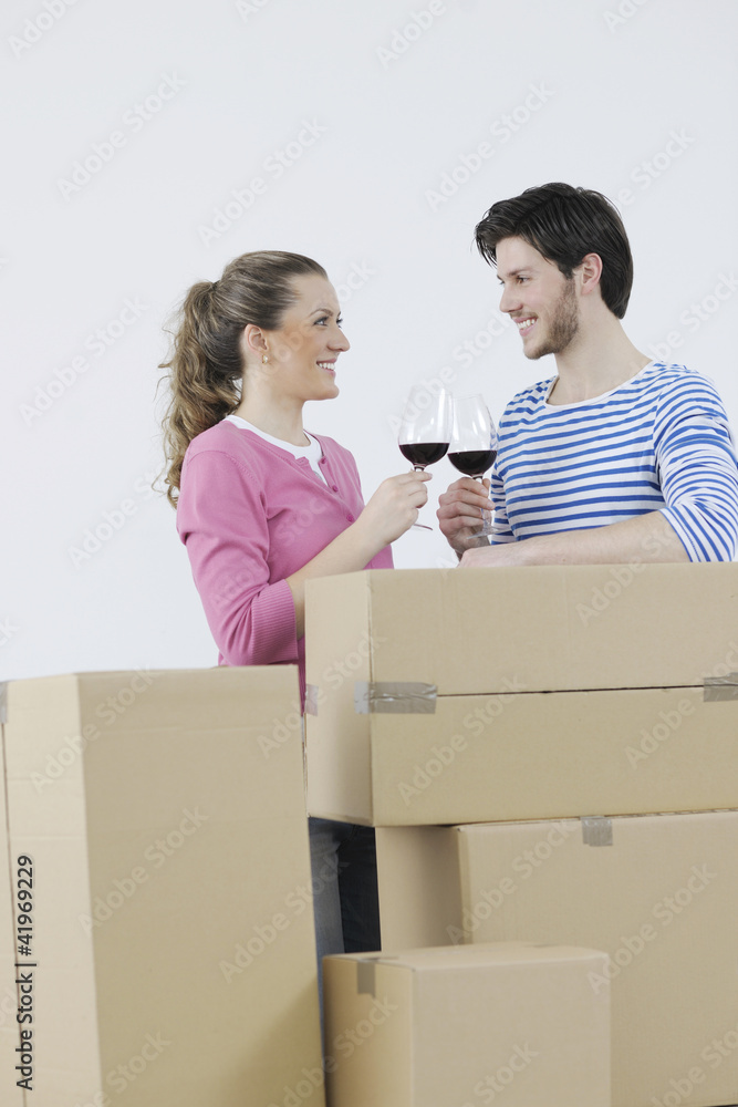 Young couple moving in new home Young couple moving in new home