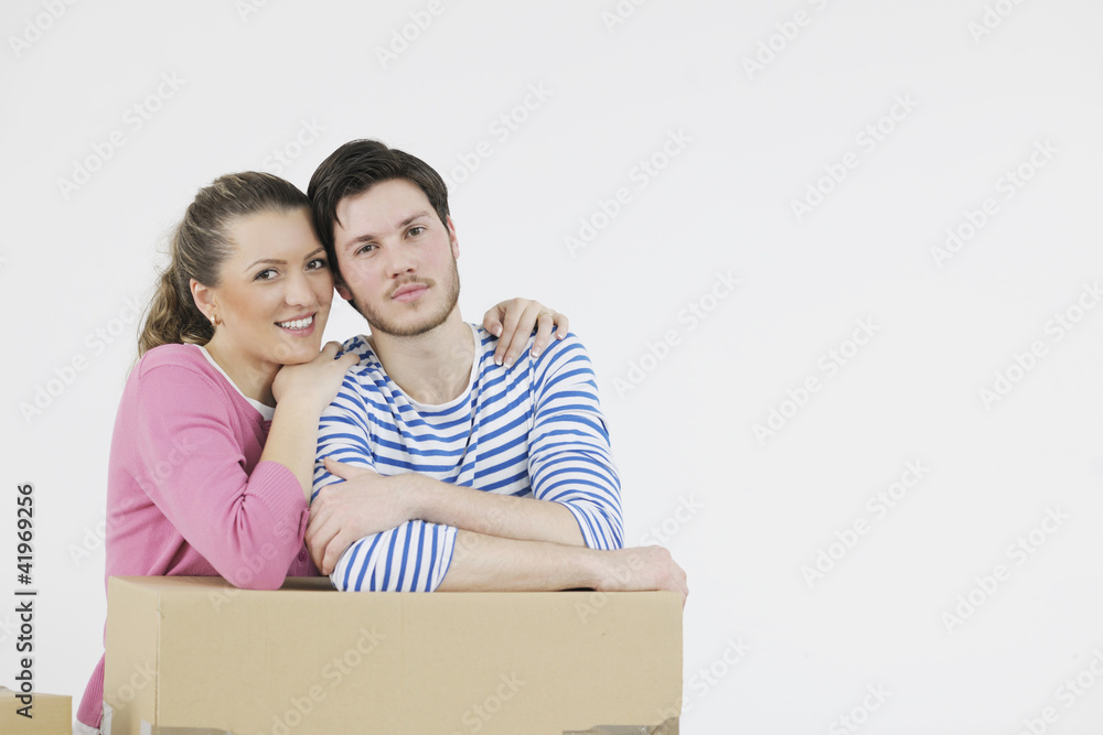 Young couple moving in new home Young couple moving in new home