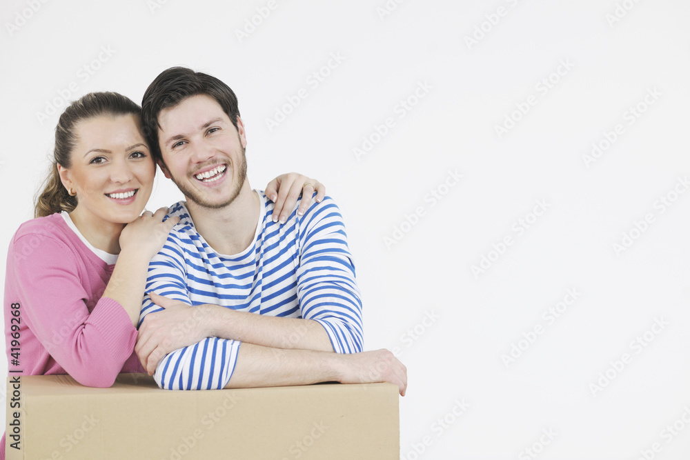 Young couple moving in new home Young couple moving in new home