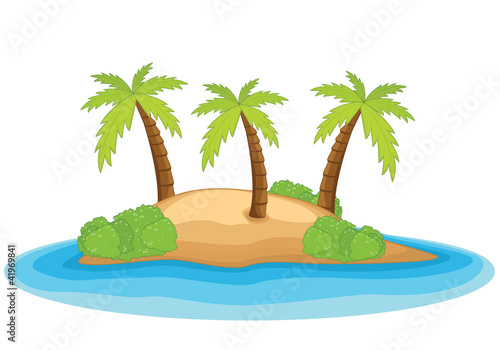 Palm island vector