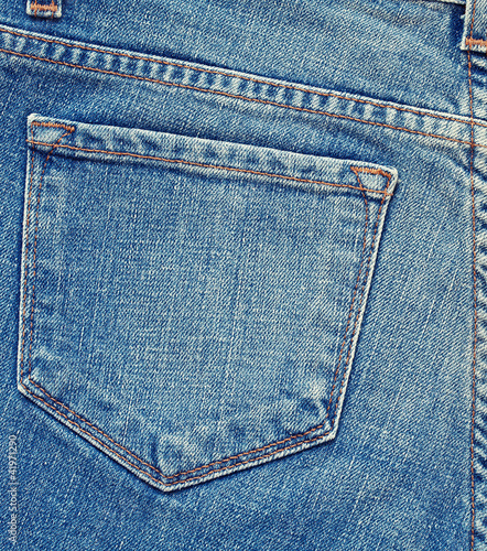 Close-up blue denim with pocket