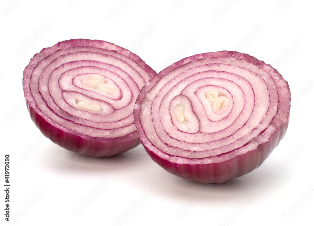 Red sliced onion half Red sliced onion half