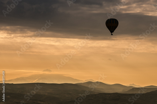 Hot air balloon during sunrise