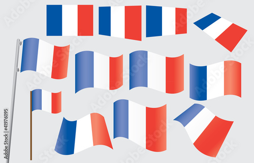 set of French flags vector illustration