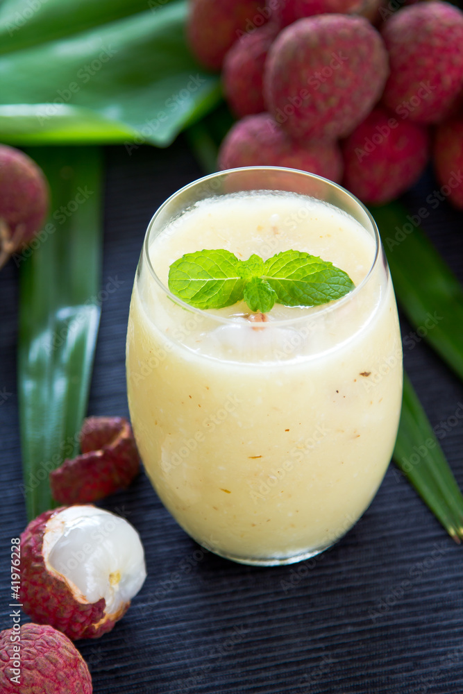 Lychee,Pineapple and coconut smoothie Lychee,Pineapple and coconut smoothie