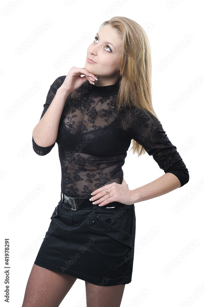 business woman on white background studio business woman on white background studio