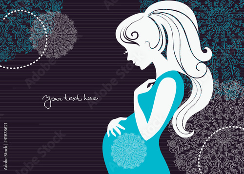 Silhouette of pregnant woman