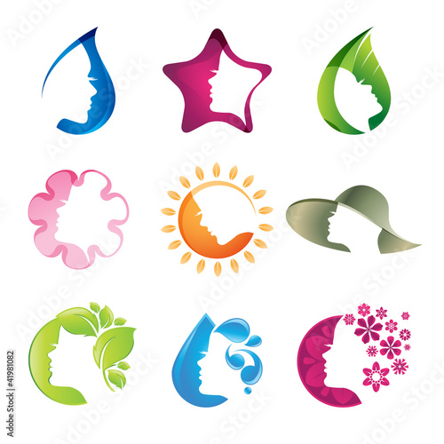 Set of beauty icons