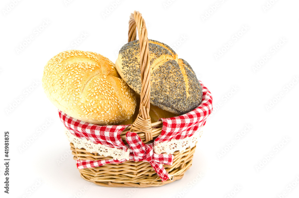 Obraz premium Mohnbrötchen und Sesambrötchen