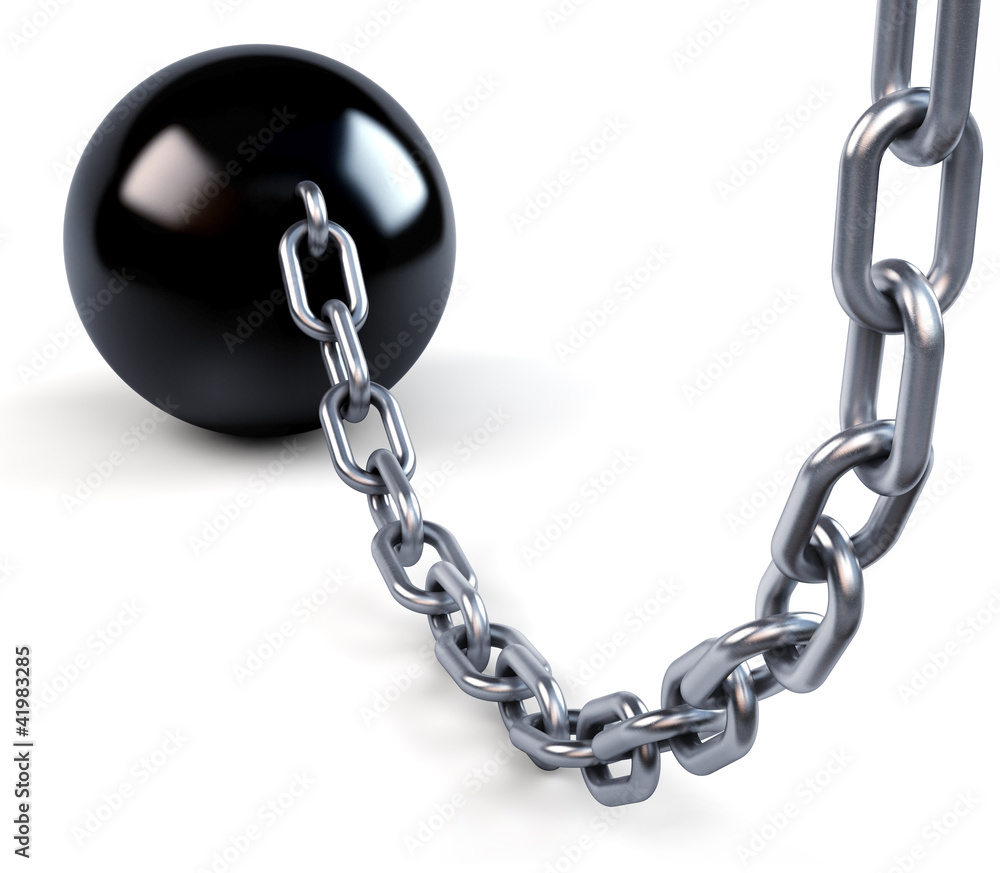 Fototapeta premium Ball and massive chain