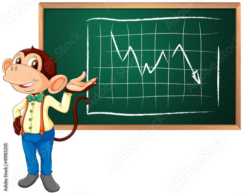 Business monkey and board