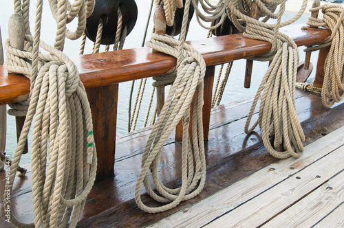 Rigging of an ancient sailing vessel