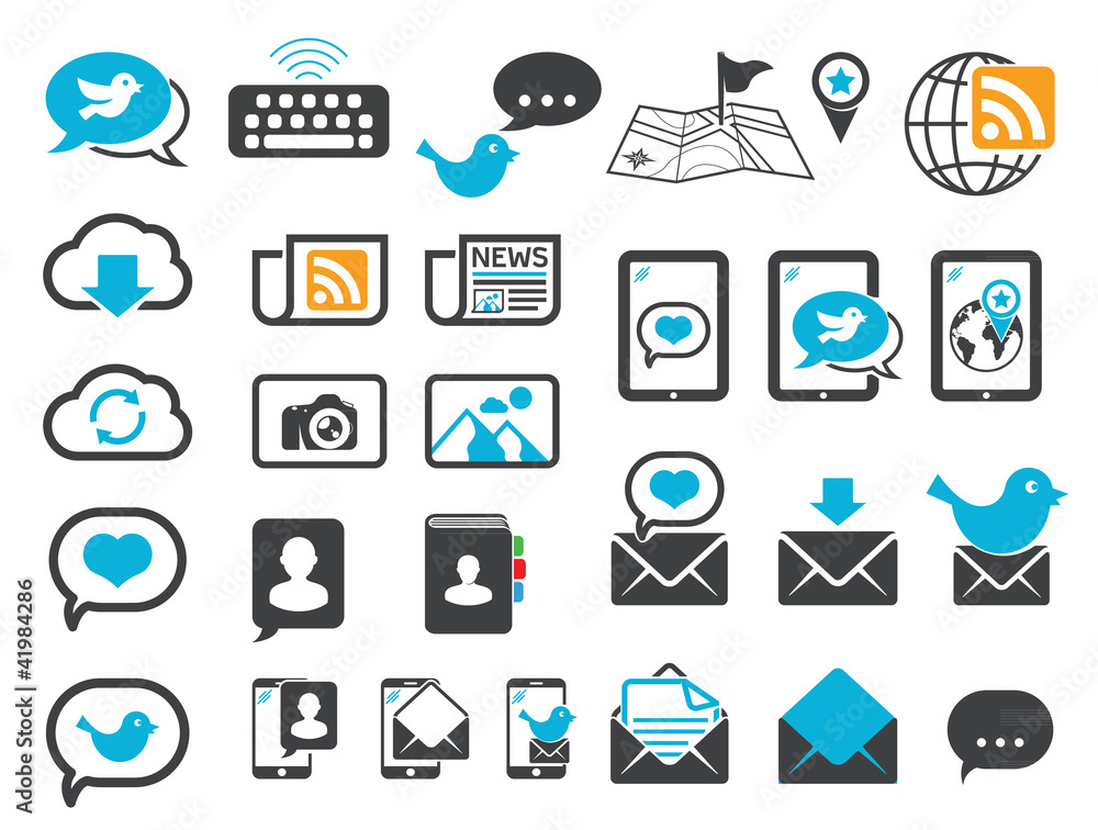 Fototapeta premium Modern communication icons