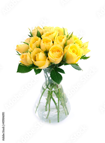 Beautiful bouquet of yellow roses