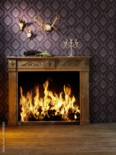 Classic Interior with fire place