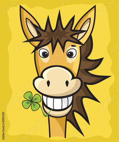 donkey with clover