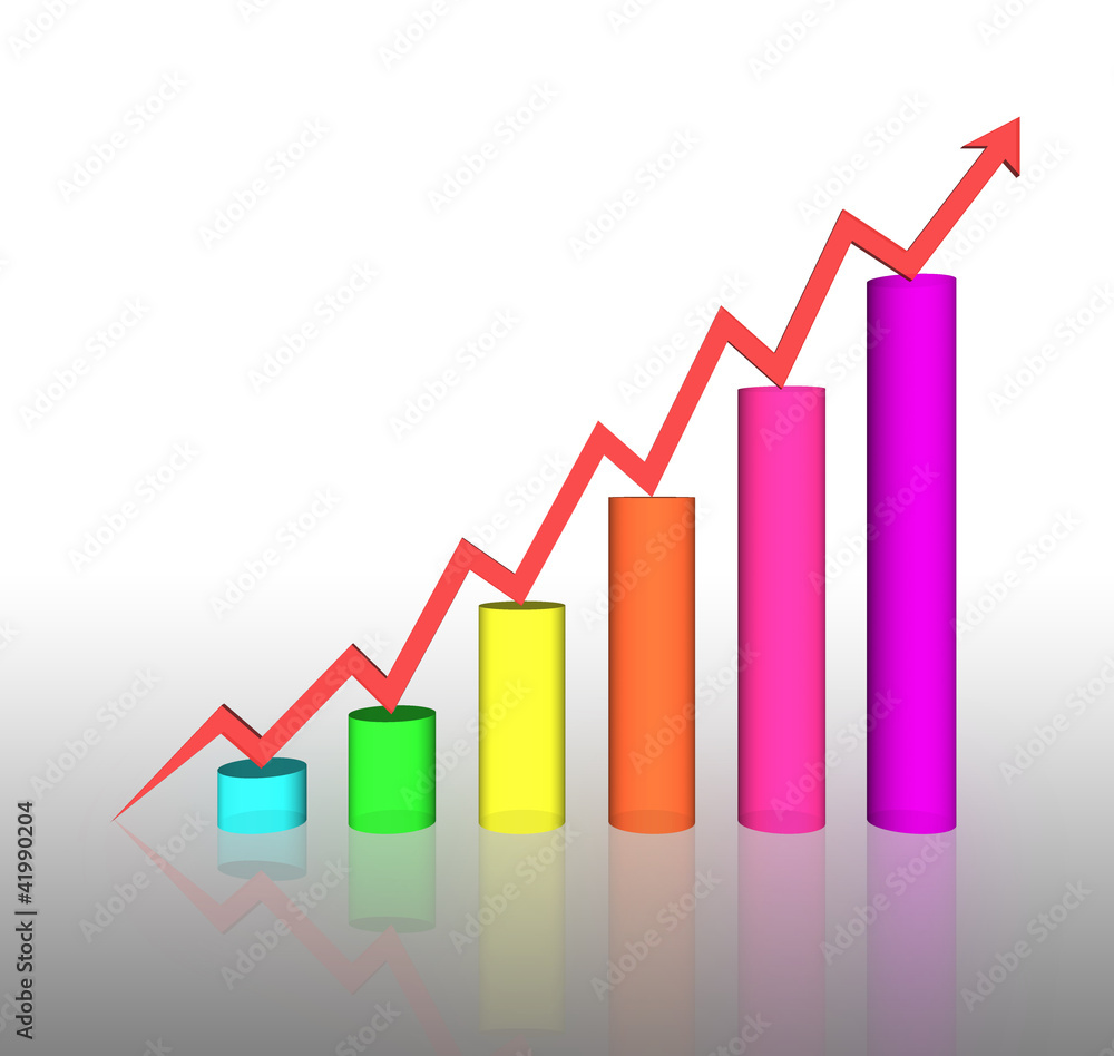 3d bar graph with arrow