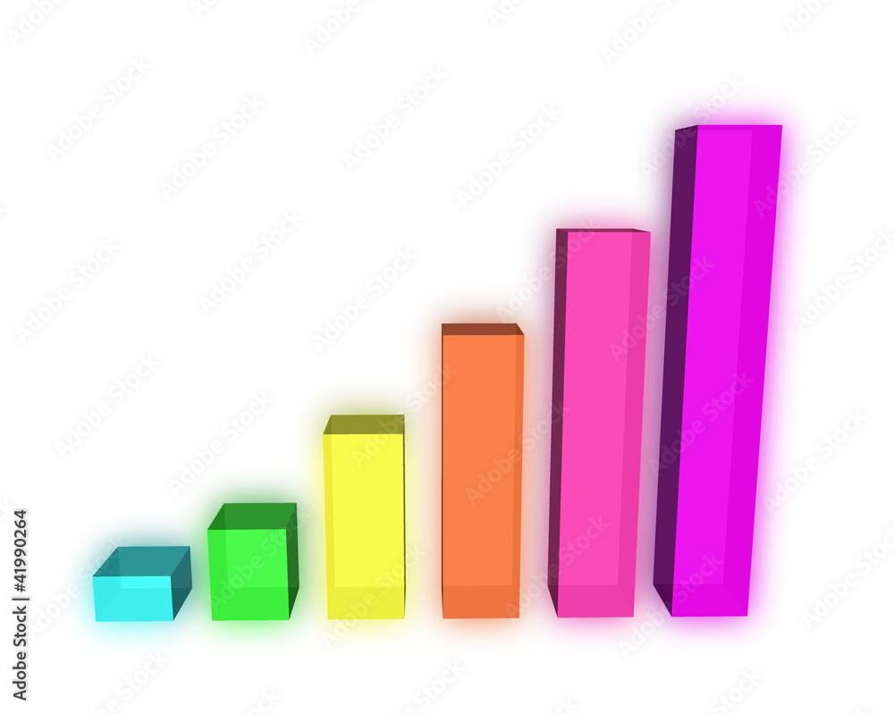 3D bar graph on white 3D bar graph on white