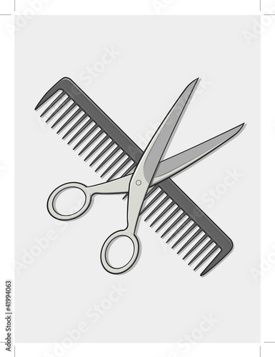 Barber Scissor and Comb