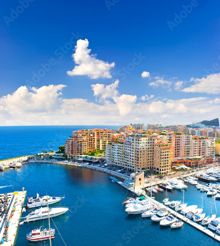 panoramic view of marina with beautiful blue sky #41994254